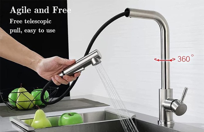 Robinet de Cuisine Inox Extensible